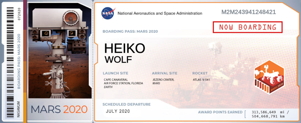 Boarding Pass Mars